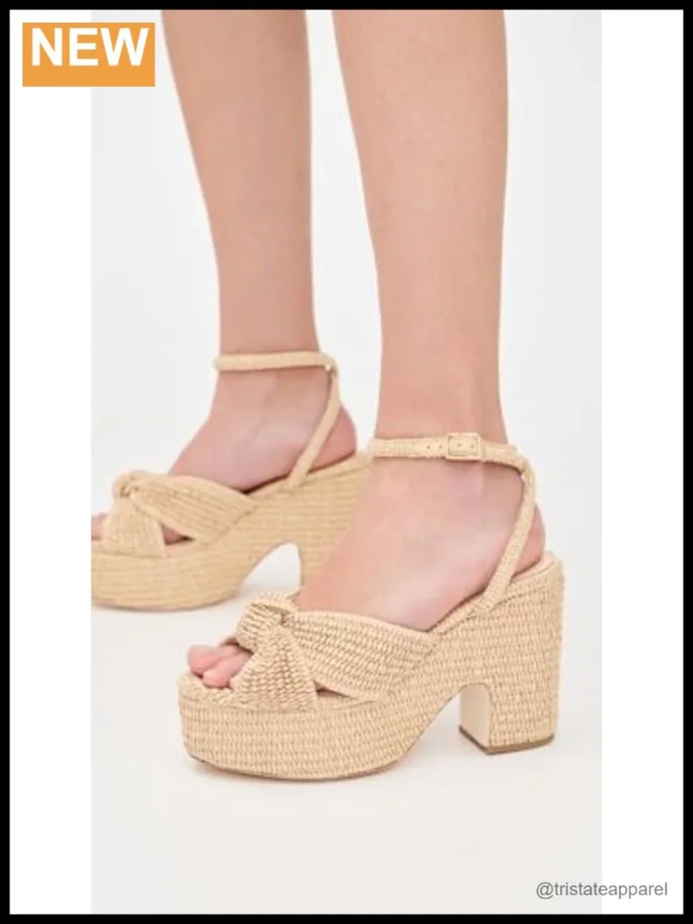 Raffia Platform Slingback Sandals
